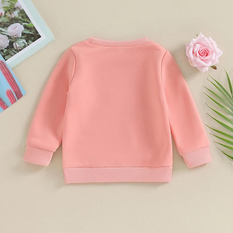Description Picture 3 of itemToddler Girls Boys Sweatshirts Baby Clothes Letter Butterfly Print Crew Neck Long Sleeve Infant Pullovers Fall Tops