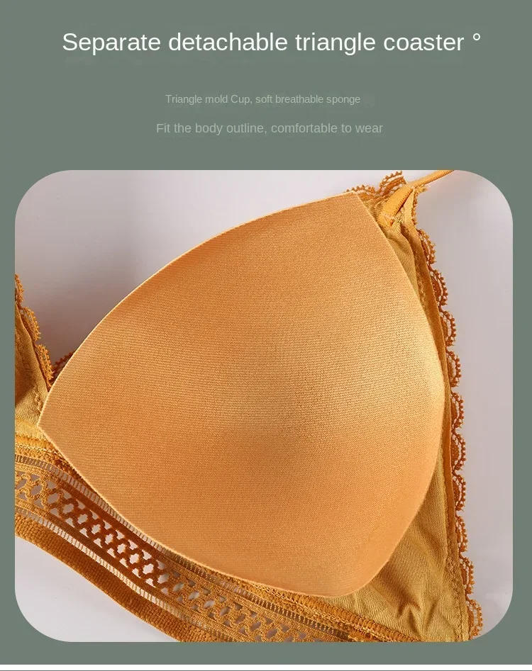 Description Picture 4 of itemSexy Floral Lace Bra Top For Women Push Up Female Lingerie breathable Bralette Removable Pad Thin Fashion New Wireless Bras