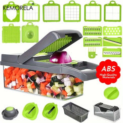 KEMORELA 22-in-1 Multifunctional Vegetable Cutter Onion Mincer Cutter Dicer Egg Slicer Cutter Potato Slicer Kitchen Gadgets