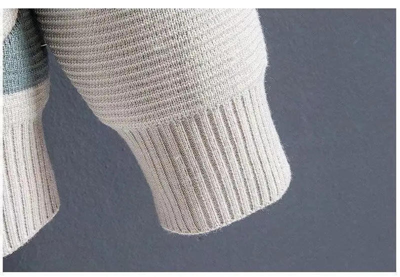 Description Picture 5 of itemSpring Autumn Sweater Casual Cardigan Fashion Men's Jacket V-neck Long Sleeves Contrasting Color Pockets Casual Knitted Tops