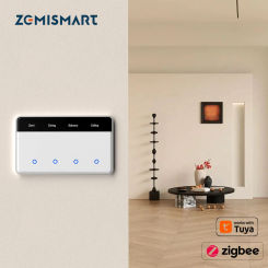Zemismart Zigbee DIY Name Smart Switch Horizontal Display Screen Work with Tuya 1 2 3 4 Gang Wall Light Switch Alexa Google Home