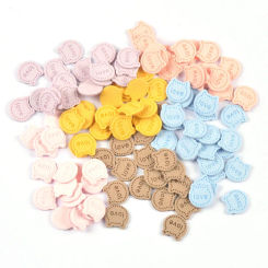 50Pcs Love Letter Cat Embossing Leather Labels For Clothes Sewing Accessories Garment DIY Crafts Supplies Kid Hats Shoes Tags
