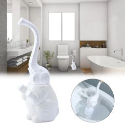 Elephant Style Toilet Brush Set Compact Size Decorative Toilet Brush And Holder Set Drip-Proof Bathroom Toilet Accessories