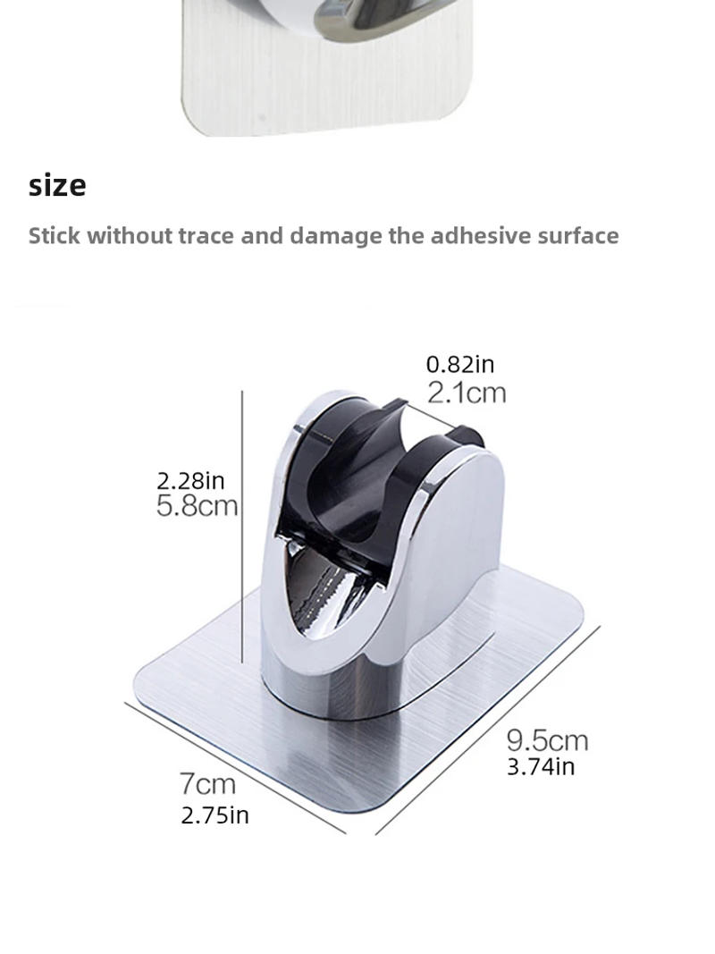 Description Picture 6 of itemUniversal Showerhead Holder Wall Mounted Punch Free Household Adjustable Shower Bracket Self Adhesive Bathroom Accessories