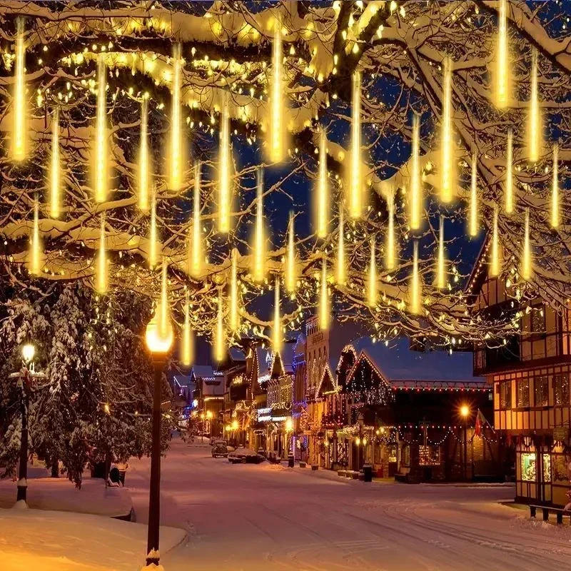 Description Picture 6 of itemChristmas Decor 32/24/16/8Tube LED Meteor Shower Fairy String Garland Curtain Lights Outdoor Wedding Street Garden Decor Navidad