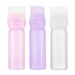 Refillable Hair Dye Applicator Bottle With Graduated Scale Barber Hair Coloring Dyeing Root Comb Applicator Styling Tools
