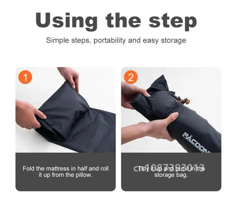 Description Picture 6 of itemOutdoor Camping Sleeping Pad Folding Sleep Mat Beach Inflat Mattress with Pillows Ultralight Air Mat Travel Hiking New