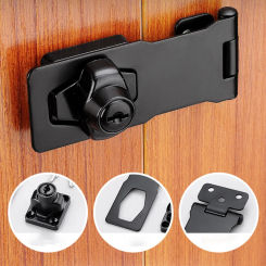 Keyed Locking Hasp Security Hasp Door Lock Gate Latch Twist Knob Keyed Hasp Locks Heavy Duty Hasp Staple With Integrated Lock