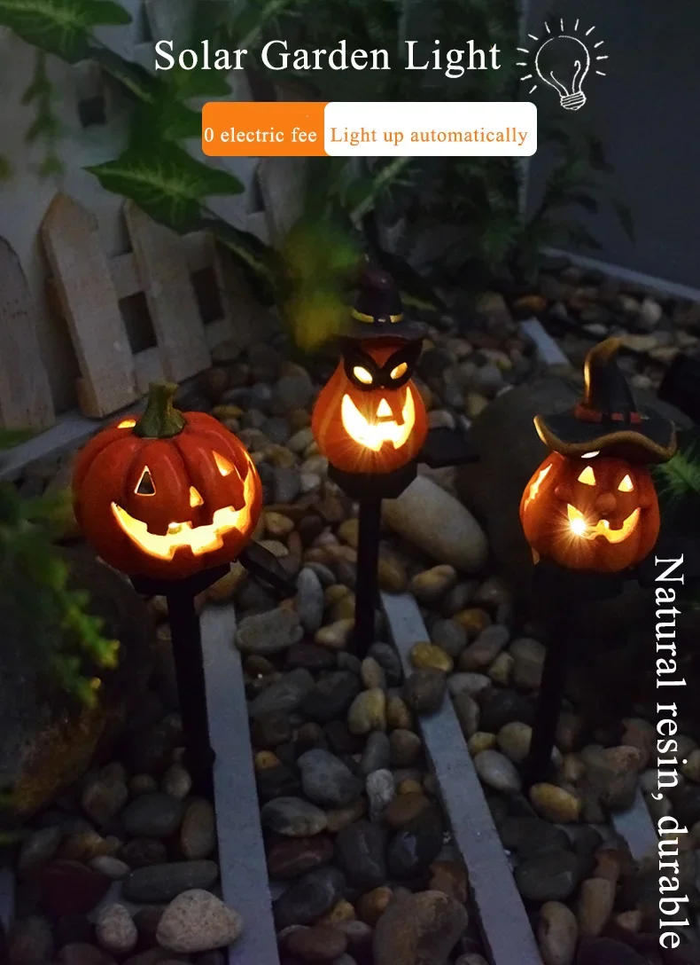 Description Picture 2 of itemSolar Outdoor Lamps Waterproof Lights Garden Villa Landscape Decoration Resin Ground Path Lawn Layout Pumpkin Halloween Lanterns