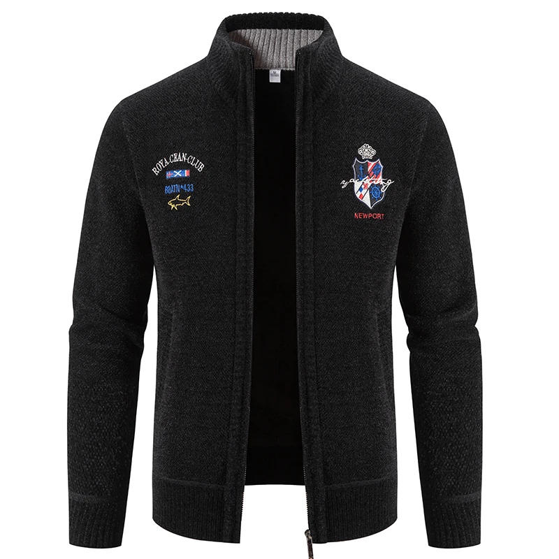 Description Picture 2 of itemHigh Quality Men Winter Thicker Warm Stand-up collar Cardigans Men Cardigan Sweaters Jackets Slim FIit Casual Sweatercoats 3XL