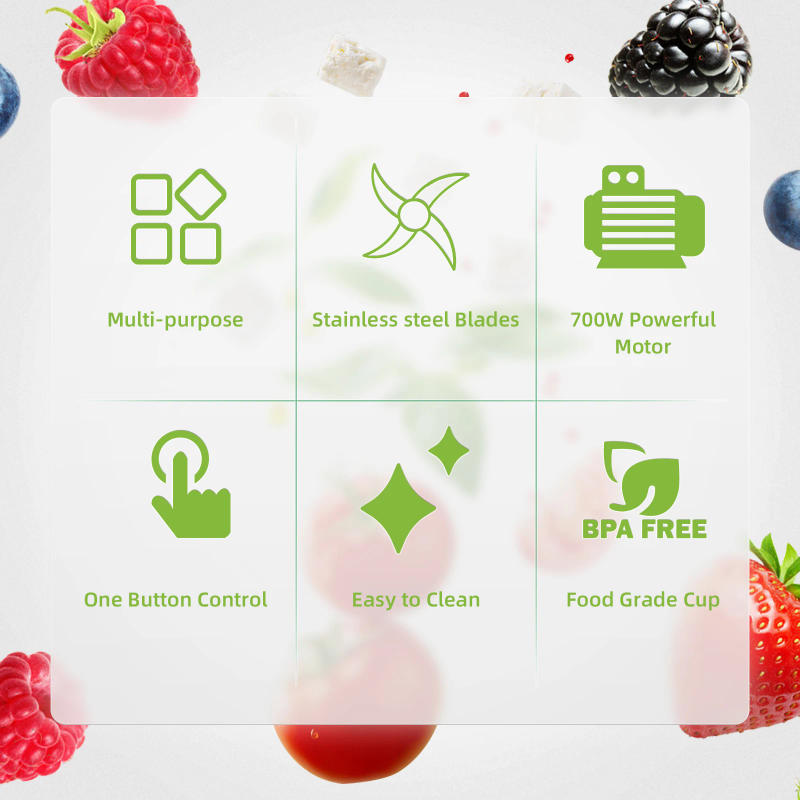 Description Picture 3 of itemBioloMix 3-in-1 Multifunctional Food Processor 700W Portable Juicer Blender Personal Smoothie Mixer Food Chopper and Dry Grinder