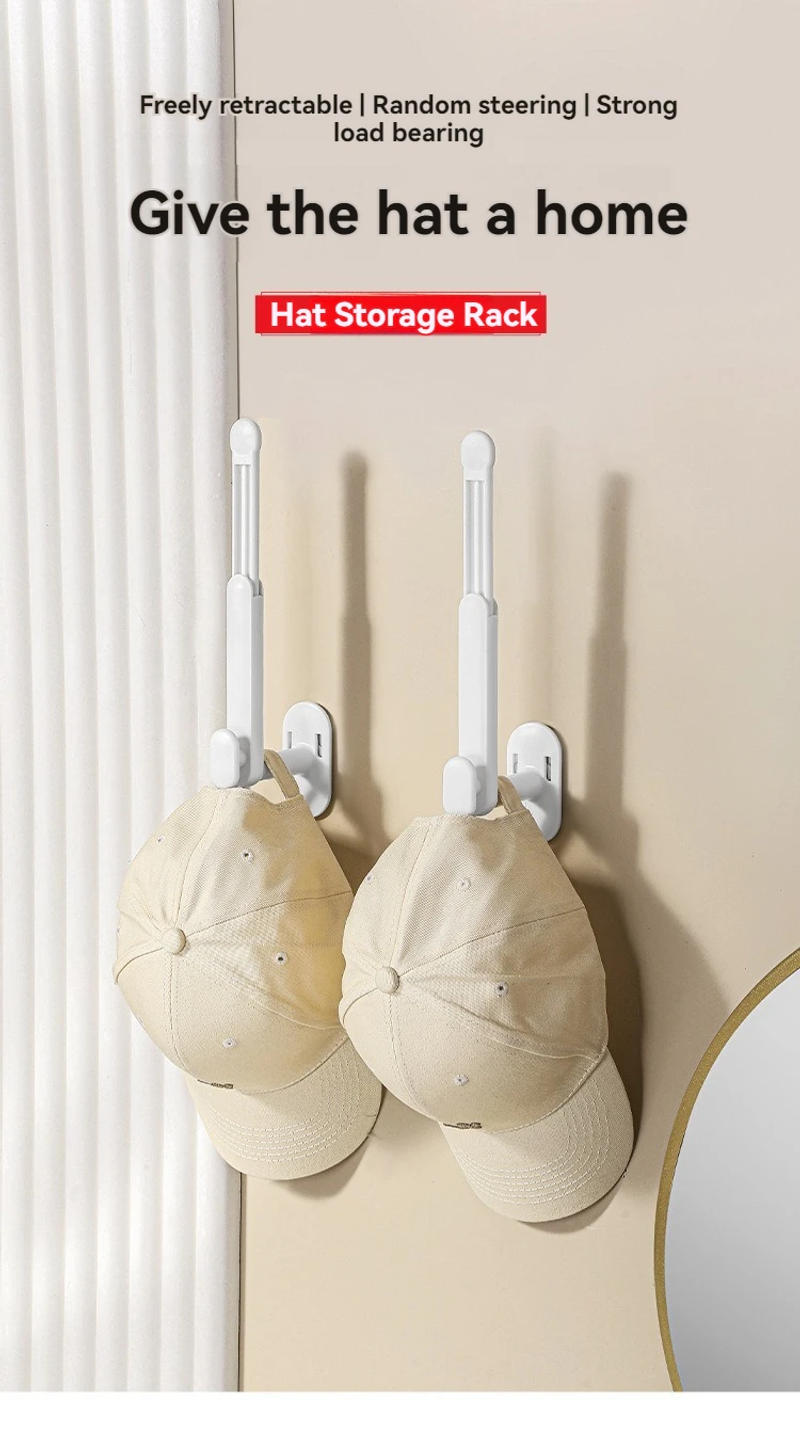 Description Picture 2 of item1 Pcs L-Shape Scalable Punch-Free Hook for Coats Hats Towels Clothes Kitchen Rack Roll Bathroom Hook