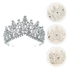 Rhinestone Crown Black Headband Wedding Dress Accessories Alloy Vintage Tiara Headdress Bride Bridal