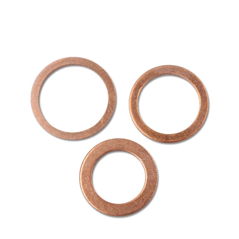 Description Picture 4 of itemCopper gasket M6 M8 M9 M10 M12 M14 M16 M18 M20 thickness 1mm/1.5mm/2mm copper marine gasket Crush Washer Flat Seal Ring Fitting