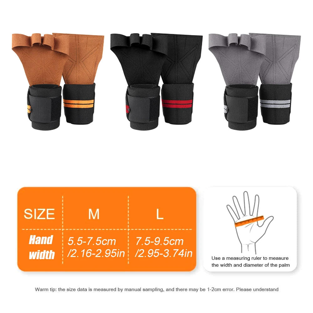 Description Picture 3 of item1Pair Gym Fitness Weight Lifting Gloves with Elastic Ventilated Wrist Wrap Support for Men Women Cross Training Bodybuilding