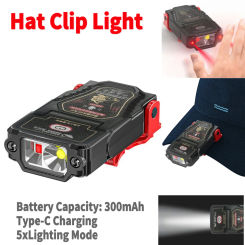 Mini Sensor LED Headlamp Hat Cap Clip Lights Rechargeable Waterproof Camping Headlight Flashlight for Camping Fishing Work Light
