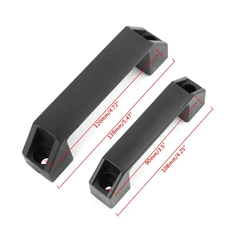 Description Picture 5 of item2pcs Black Plastic Nylon T Slot Black Door Handle for Aluminum Extrusion Profile 2020 Series with Slot 6mm 90mm/120mm