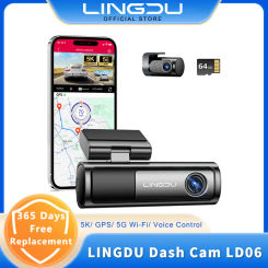 LINGDU LD06 Dash Cam 4K Front 2K Rear Cam Car DVR 5.8Gh WiFi GPS Support BT Voice Control 24H Parking Monitor WDR Night Vision