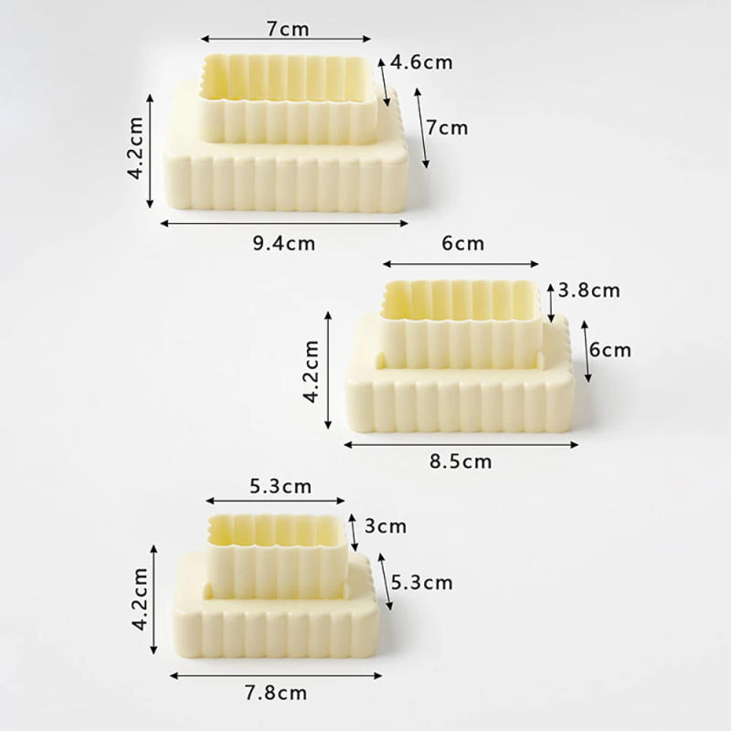 Description Picture 4 of item3Pcs/Set Square Cookie Cutters Molds Baking DIY Fondant Cake Mold Decoration Tools Pastry Moulds Kitchen Baking Accessories