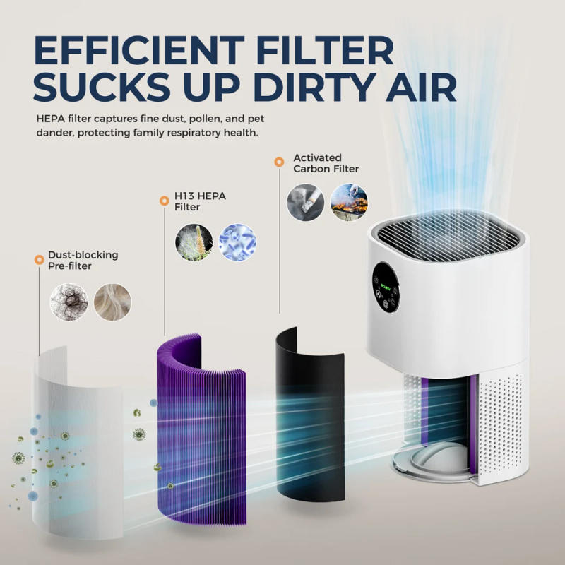 Description Picture 4 of item2-in-1 Air Purifier and Humidifier with H13 True HEPA Filter Suitable for People with Allergies and Pet Families, White