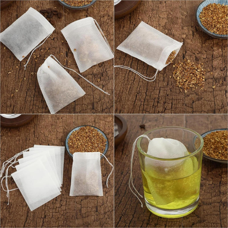 Description Picture 5 of itemUnbleached Disposable Tea Bags Filter Bags for Tea Infuser Filter Paper Herb Loose Tea Empty Teabags Teaware Drinkware