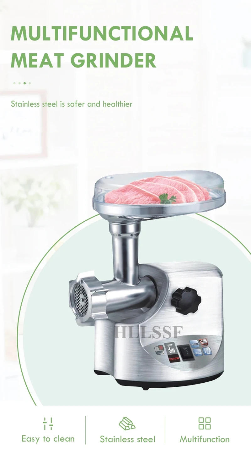 Description Picture 3 of itemElectric Meat Grinder Heavy Duty Stainless Steel Meat Mincer Food Processor for Home Appliances Chopper Tools