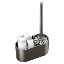 Toilet brush holder shelf non-punching household without dead space aluminum toilet bathroom cleaning toilet brush