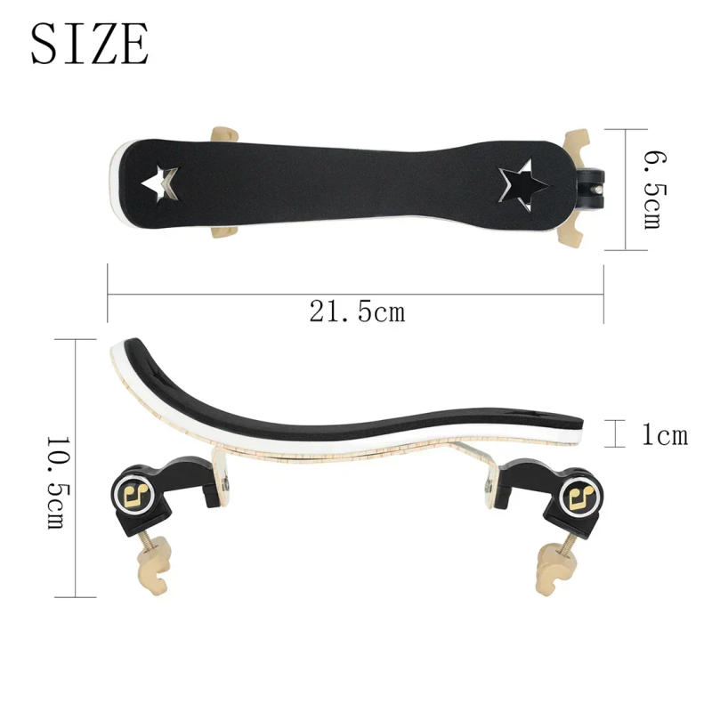 Description Picture 3 of itemViolin Shoulder Rest Aluminum Alloy Violin Shoulder Rest Black Padded for 4/4 3/4 1/2 1/4 1/8 Violin Parts & Accessories