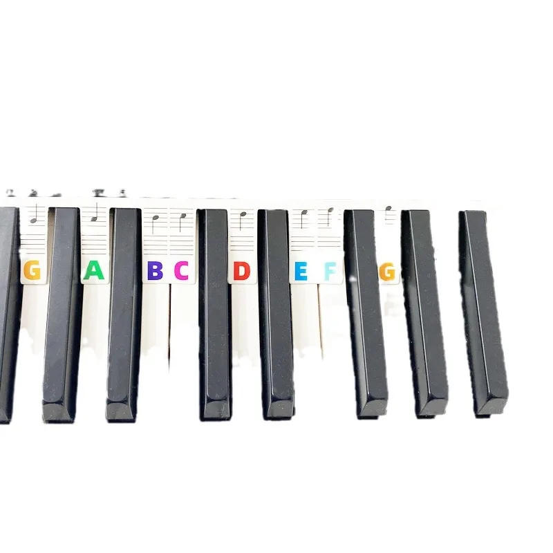 Description Picture 6 of item88 Keys White Cardboard Piano Keyboard Stickers Removable Keyboard Note Labels Beginner Piano Note Study Guide Piano Accessories