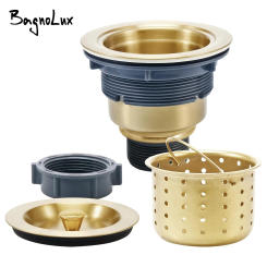 Brushed Nickel Kitchen Accessories Kitchen Sink Stainless Steel Drain Assembly Strainer Basket Snap Lock Stopper