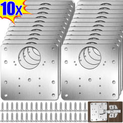 Stainless Steel Hinge Repair Plate Kits Cabinet Furniture Drawer Table Hinges Mounting Plate with Screw Flat Fixing Brackets