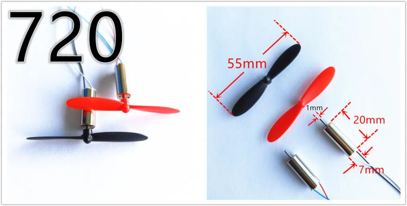 Description Picture 5 of item2pcs/lot 3.7V 614 716 720 8520 Micro DIY Helicopter Coreless DC Motors Propeller UAV RC Drone Great Torque High Speed Engine