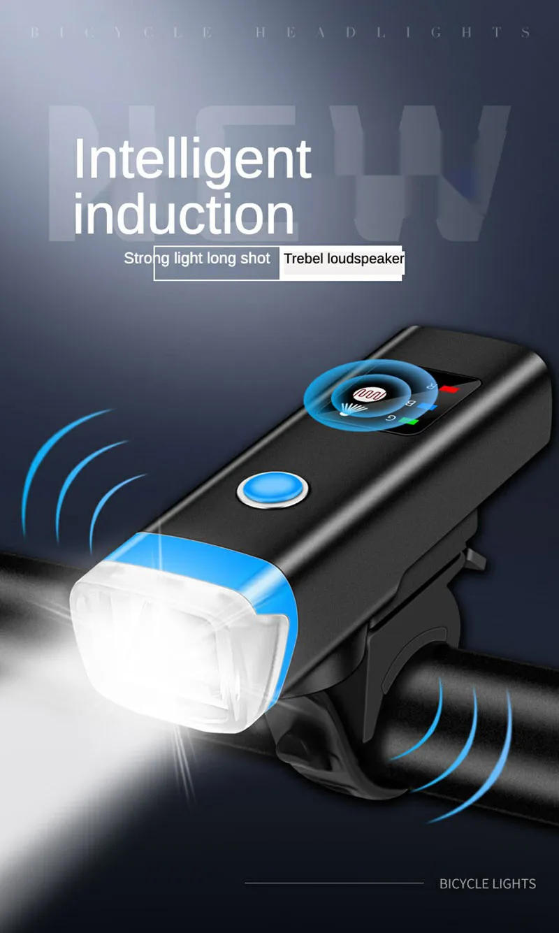 Description Picture 3 of itemBike Light Front Horn Light LED 120DB Electric Horn Bells USB Rechargeable Bicycle Lamp Lighting Cycling Bells Horn for Bicycle