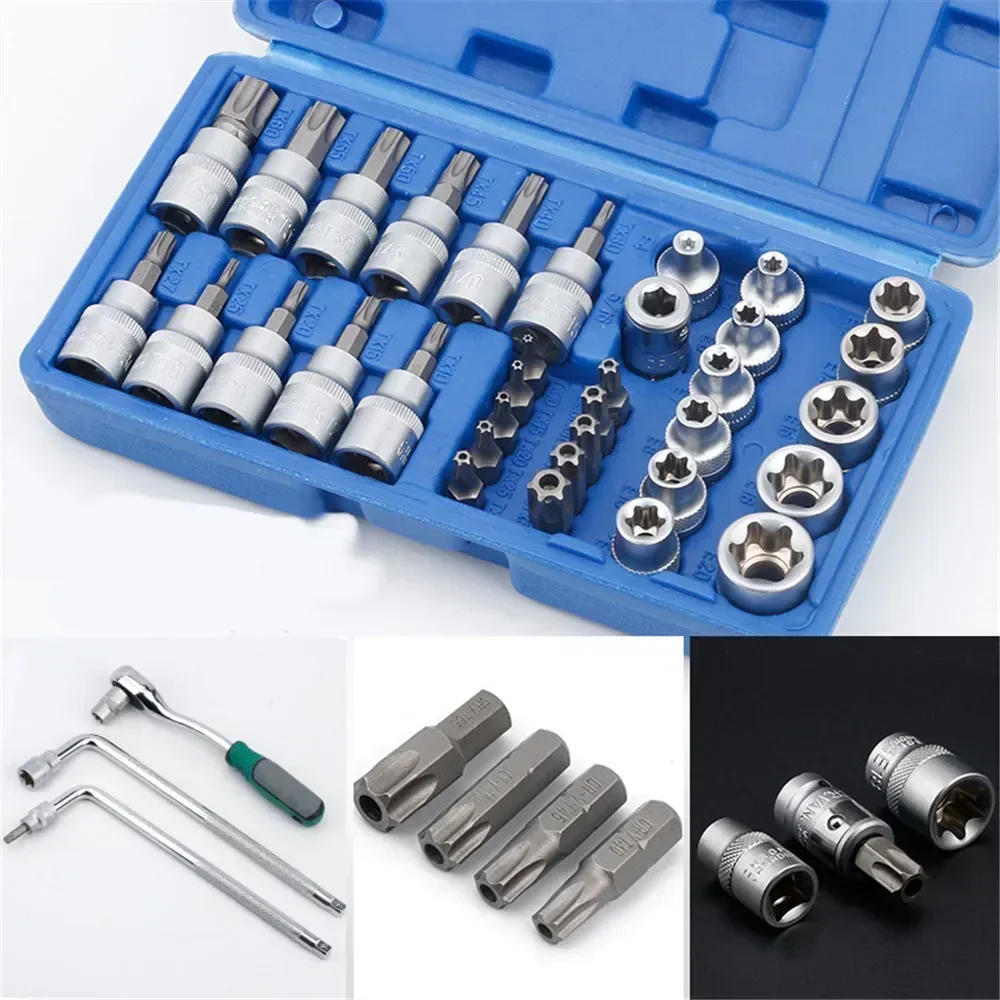 Description Picture 3 of itemE-Security Bits Drive Torque Handheld Tool Torx Star Sockets & Bit Set Star Socket Automotive Repair Combination Set