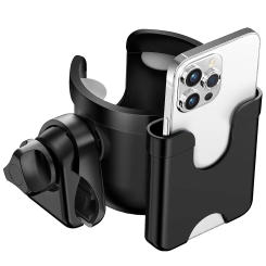 Stroller Cup Holder with Phone Holder, Universal Bottle Holder for Wheelchair, Walker, Bike, Scooter,  Gifts for Women, Mom, Men