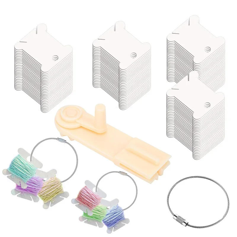 Description Picture 5 of itemPlastic Bobbins and Bobbin Winder Set Spool Thread Card Embroidery Floss DIY Stitch Thread Organizer Holder Sewing Tools Costura