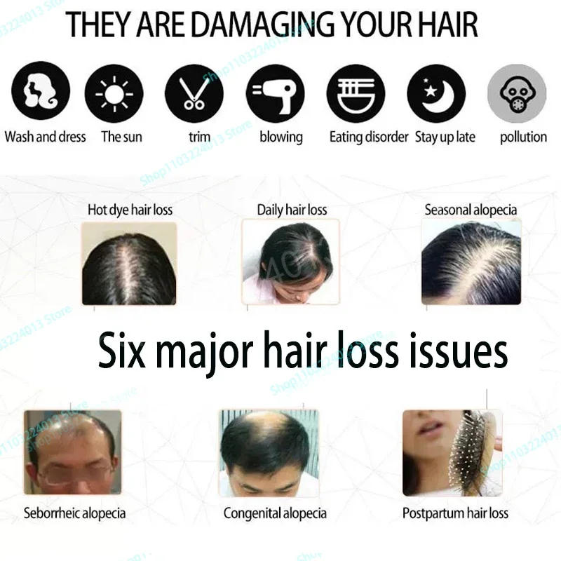 Description Picture 2 of itemFast Hair Growth Ginger Growth Hair Oil Treatment Anti Hair Loss Men Women Scalp Treatment Serum Products Beauty Health