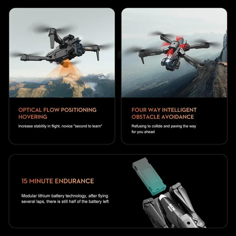 Description Picture 4 of itemFor Xiaomi K10 Max Drone 8K Professinal Three Camera Brushless Motor Unmanned Aerial With Optical Flow Positioning Function