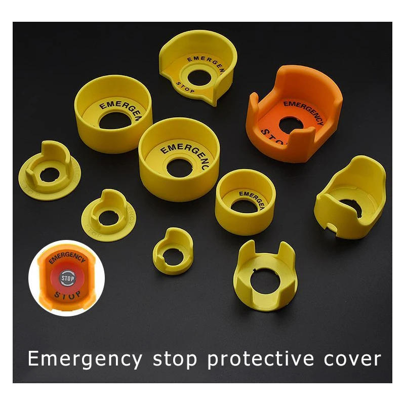 Description Picture 2 of itemPushbutton switch protective cover, round STOP emergency stop button protective cover, transparent dust cap, warning ring button