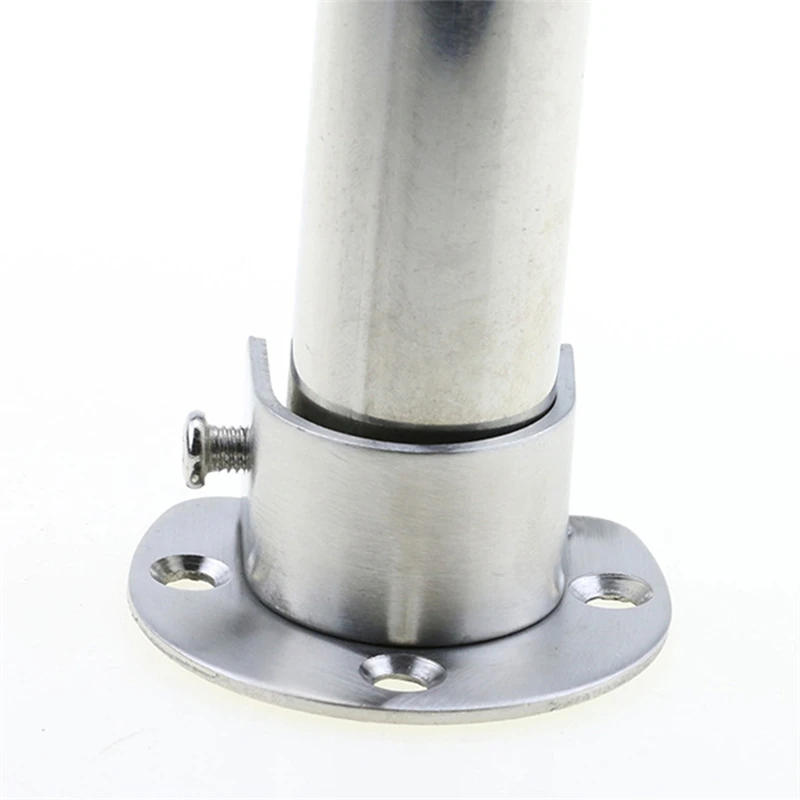 Description Picture 5 of item304 Stainless Steel Flange Seat Wardrobe Hanger Rod Fixing Hardware Accessories Curtain Rod Tube Hook Fixed Support Bracket Seat