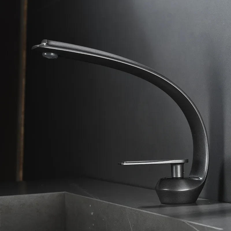 Description Picture 5 of itemBlack Bathroom Faucet Gold Sink Mixer Tap Brass Hot  Cold Brush Gold Wash basin Single Handle Crane For