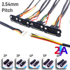 2Pcs 2 3 4 5 6Pin DC 2.54mm Magnetic Pogo Pin Connector Male Female 2A Waterproof High Current Spring Loaded Power Socket