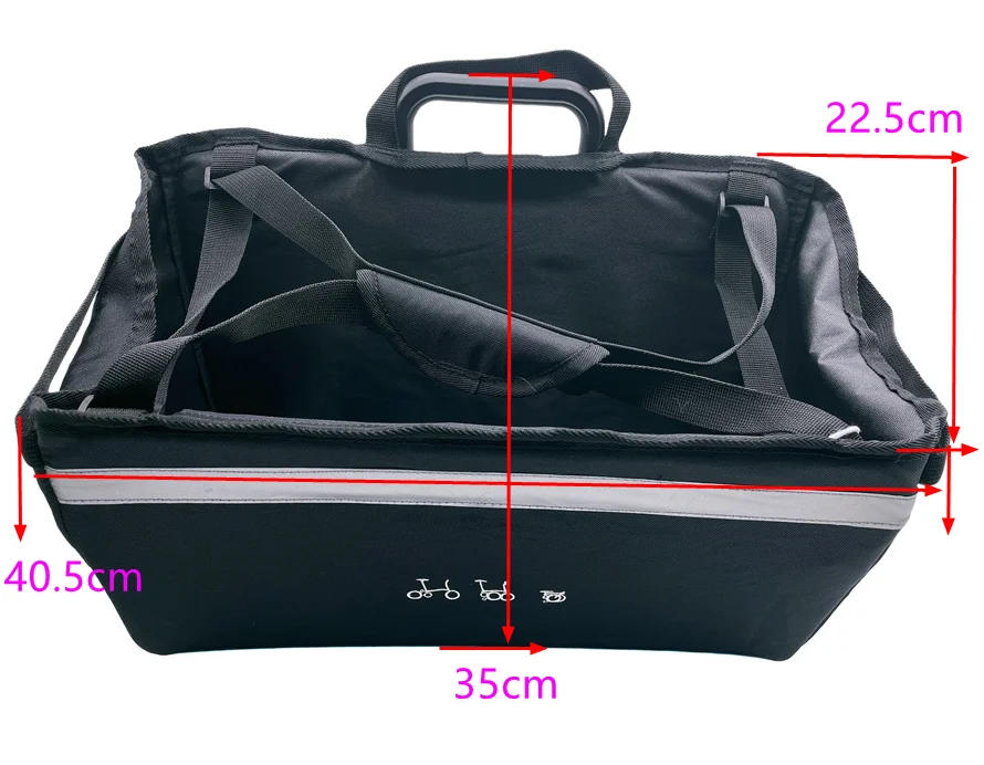 Description Picture 3 of itemBicycle Bags & Panniers Storage Bag Vegetable basket With Waterproof Cover Aluminum Mount Use For Brompton Birdy Folding Bike