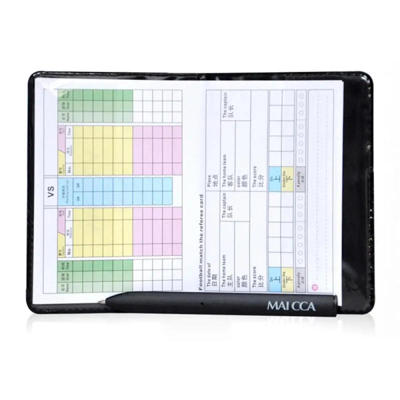 Description Picture 6 of itemSoccer Referee Record Book Fluorescent Red Yellow Cards With Leather Wallet And Pencil Recording Paper Football Equipment