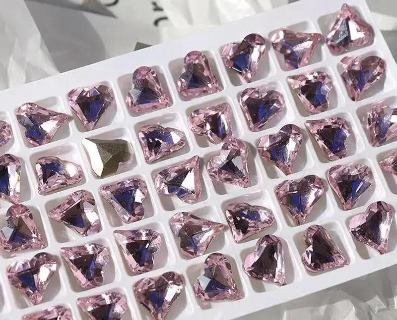 Description Picture 4 of item10pcs Pink Heart Rhinestones Nail Art Decorations Crystal Charms Diamond Jewelry Gem Nail Parts Accessories Stones Manicure