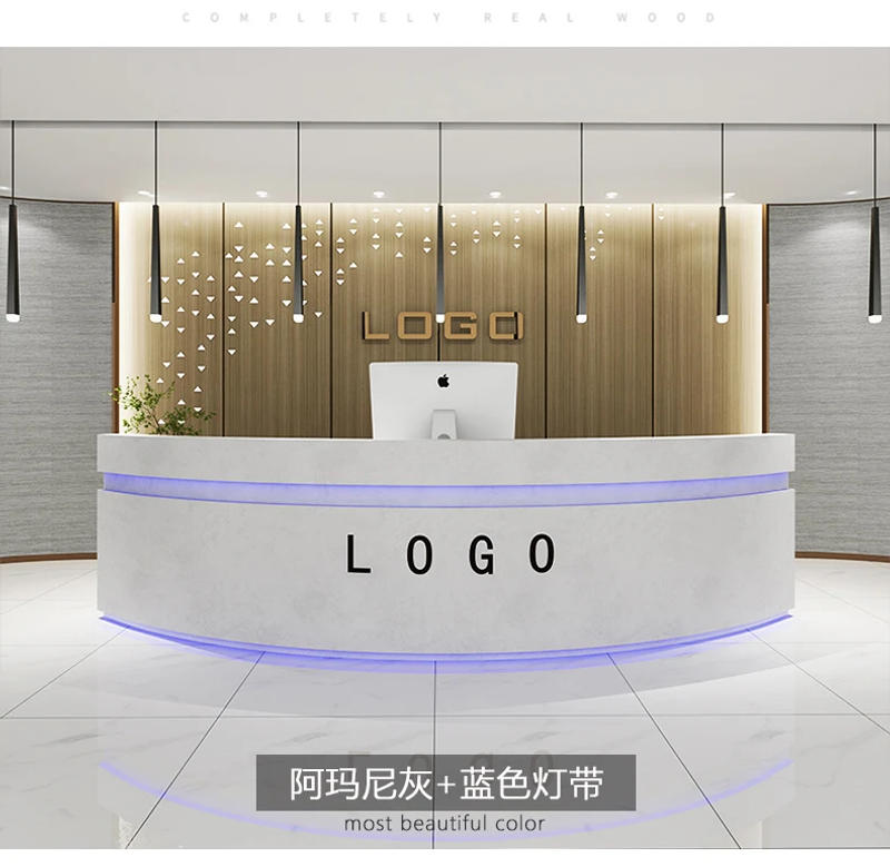 Description Picture 5 of itemModern Reception Desk Mobile Luxury Lectern Computer Service Desk Salon Executive Coffee Toonbank Receptie Office Decoration