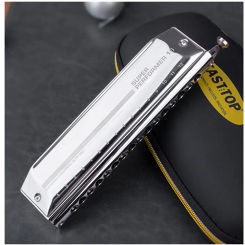 East top new chromatic titanium comb harmonica,ETP-16,16hole 64tone mouth organ,new style,professional harmonica for player,gift