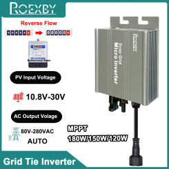 MPPT Micro Inverter 120W 150W 180W Balcony Solar PV Grid Tie System for Home Use DC10.8-30V Solar Input AC110V-240V Output
