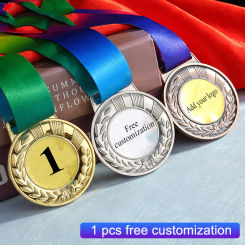 Free Customized 6.5cm Metal Medals Award Sports Rewards Class Color Printed or Engraved Medal Award For Competitions Souvenir