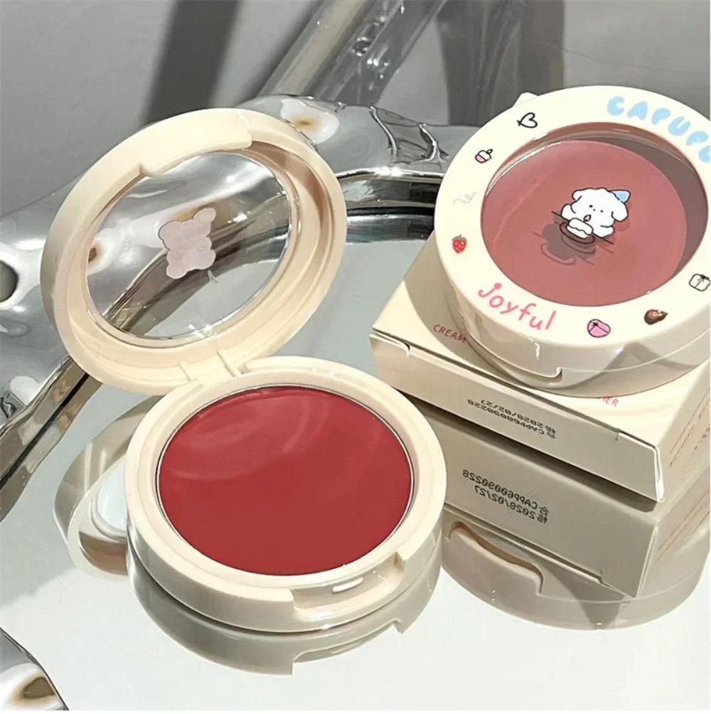 Description Picture 5 of itemMonochrome Red Blush Cream Face Mineral Pigment Peach Nude Pink Matte Natural Mud Blusher Brighten Lasting Cheek Rouge Cosmetic